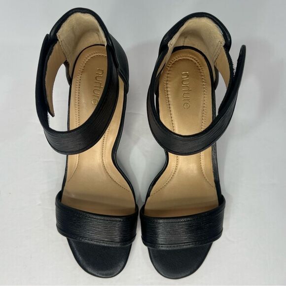 New! Nurture Leila Leather Slip On Cushioned Open Toe Women’s Heeled Sandals 8M - Picture 7 of 10